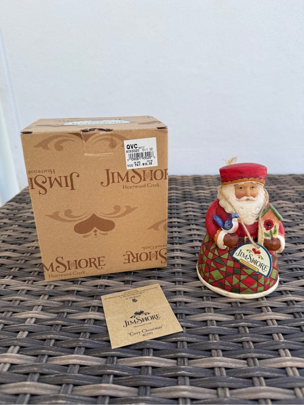 Jim Shore Cozy Christmas Santa Birdhouse 4022913 Heartwood Creek 2011 Box Tag